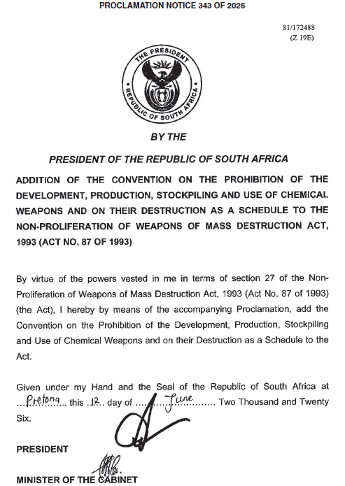 Proc343 President of RSA Schedule