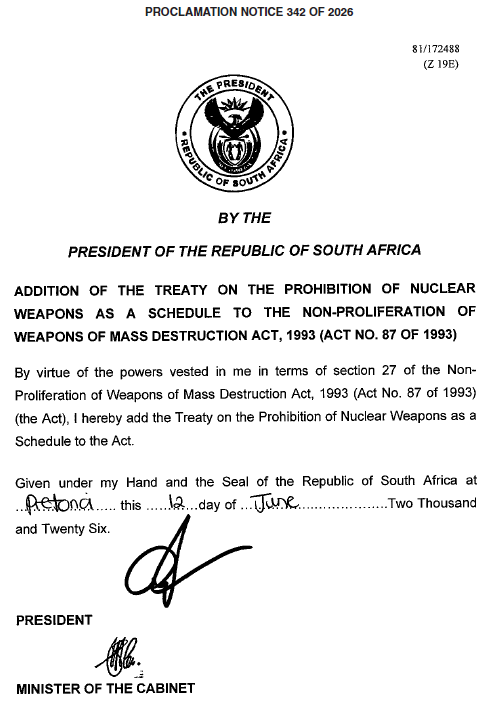 Proc342 President of RSA Schedule